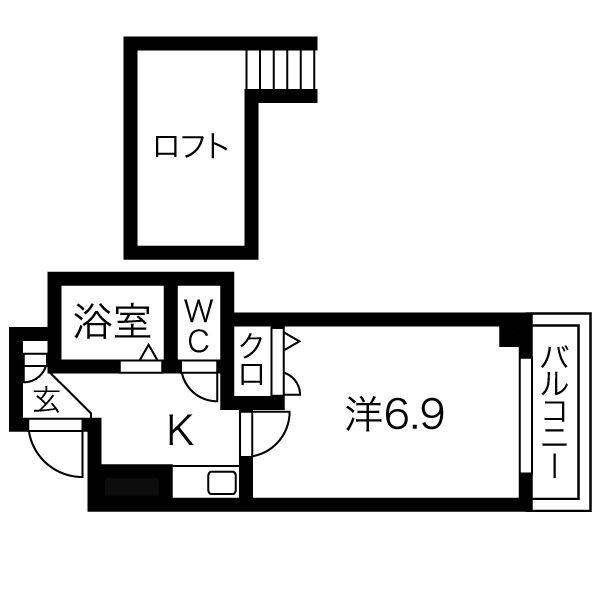 プレアデス 寺田町(1K/7階)の間取り写真