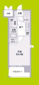 LIVE FLAT TSUKAMOTO(1K/7階)の間取り写真