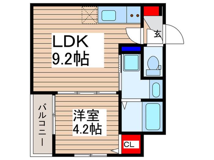 LUCE上福岡(1LDK/3階)の間取り写真