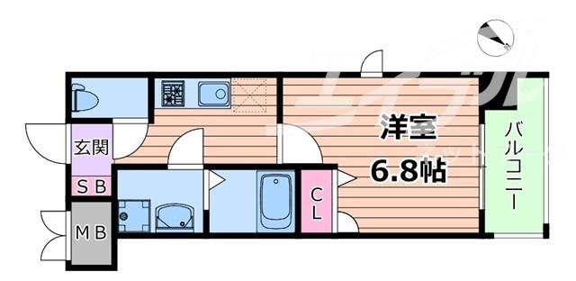 LIVE FLAT TSUKAMOTO(1K/10階)の間取り写真