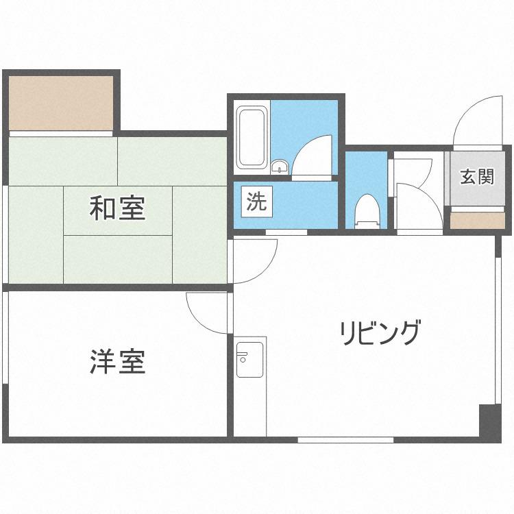 インペリアル伏古A(2LDK/2階)の間取り写真