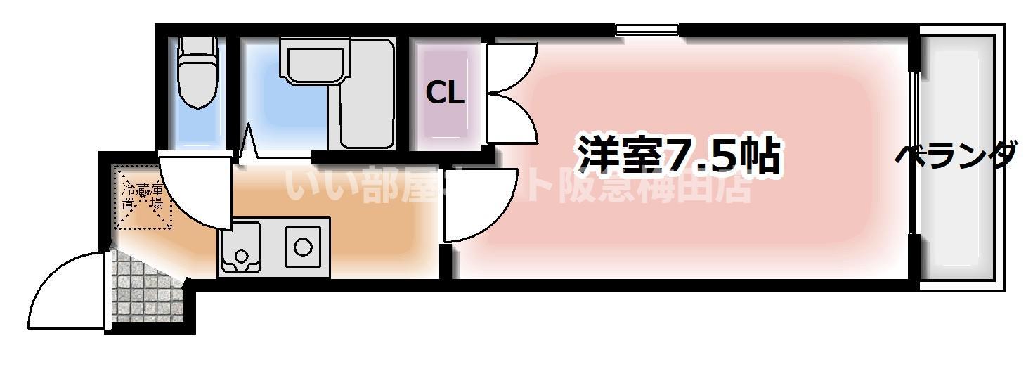 メゾン尾上(1K/7階)の間取り写真