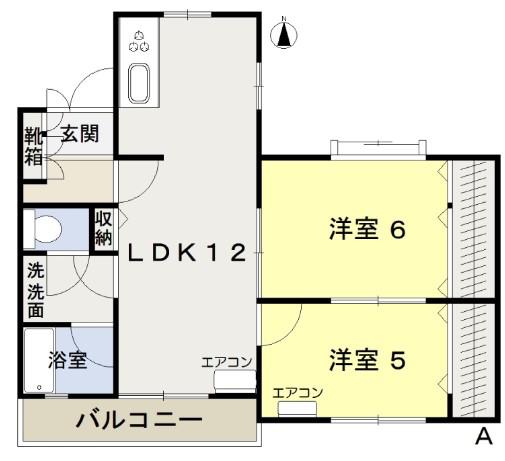 カーサフィオーレ(2LDK/2階)の間取り写真
