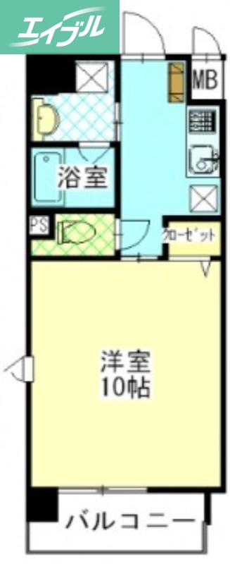 柳町Aマンション(1K/4階)の間取り写真