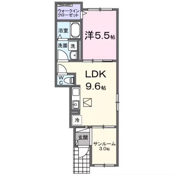 グランテラス V(1LDK/1階)の間取り写真