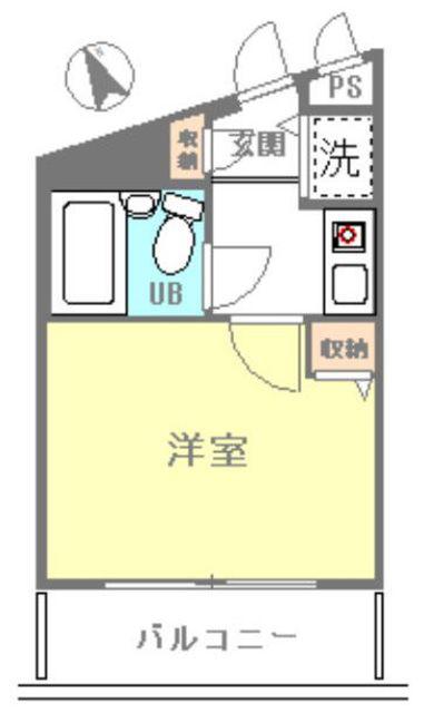 扶桑ハイツ亀有(1K/3階)の間取り写真