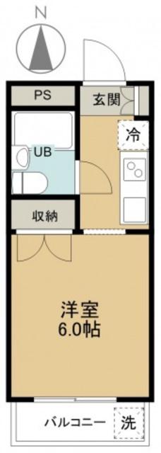 グランドール東所沢(1K/2階)の間取り写真
