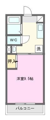 サンシティI(1K/2階)の間取り写真