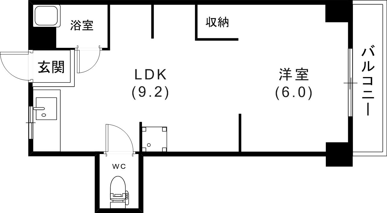 三宮アソシア(ワンルーム/4階)の間取り写真
