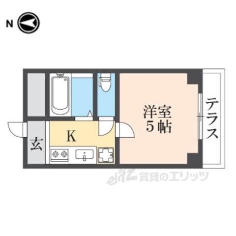 リッチヒル富雄(1K/1階)の間取り写真