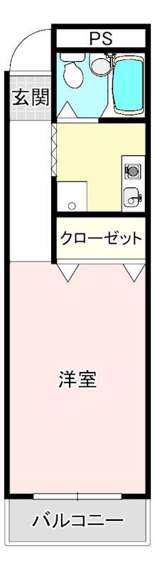 パティオ21(1K/2階)の間取り写真