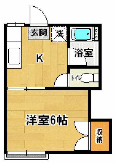 メゾン花畑(1K/2階)の間取り写真