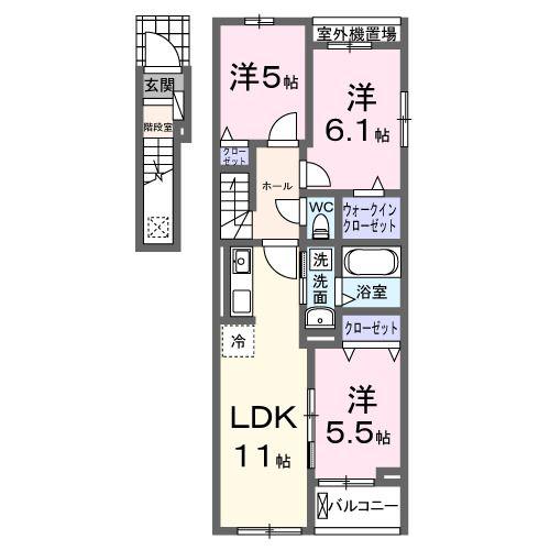 パール ハイツ(3LDK/2階)の間取り写真