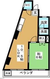 江口マンション四女子(1LDK/4階)の間取り写真