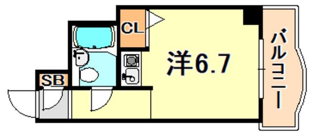 ダイアパレス新神戸(ワンルーム/4階)の間取り写真
