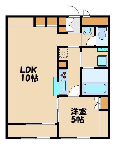 レオパレスサンシャイン狭山台(1LDK/2階)の間取り写真