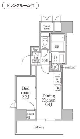 レジディア三軒茶屋III(1DK/3階)の間取り写真