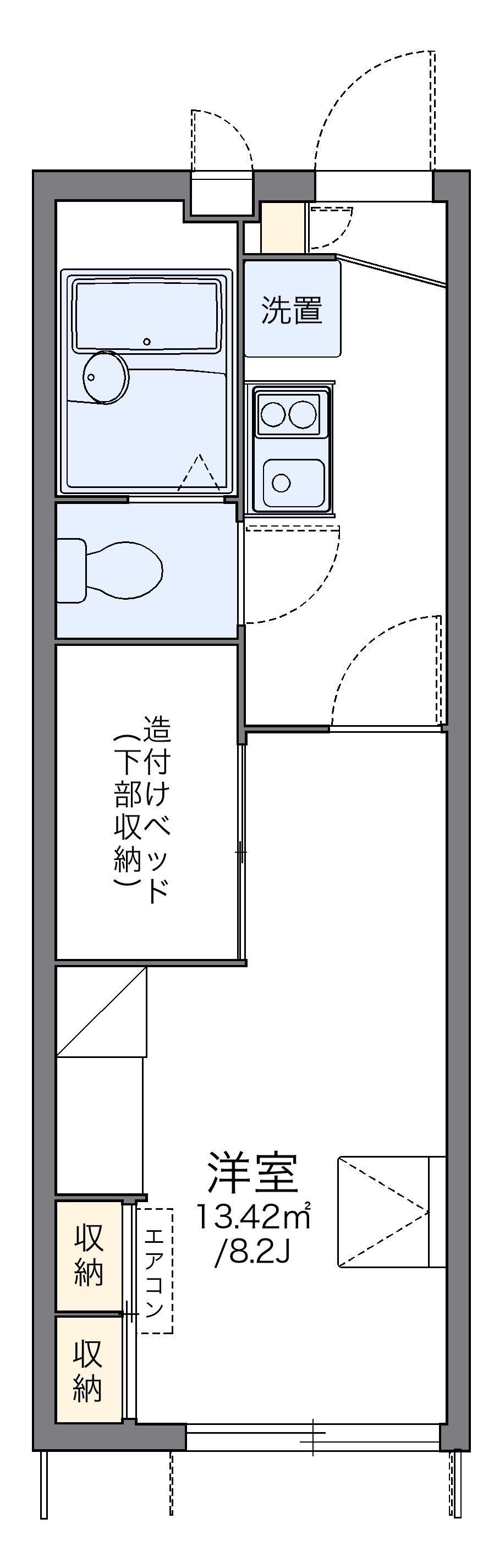 レオパレスオネスティー土井駅東(1K/1階)の間取り写真