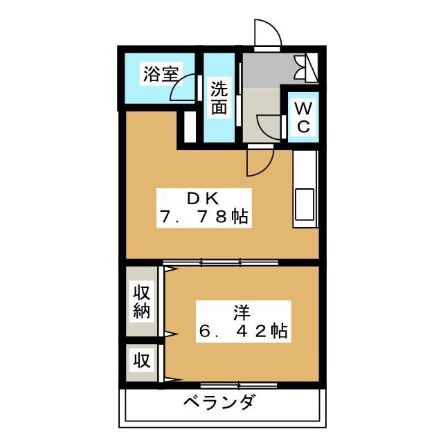 アネシス登呂(1DK/1階)の間取り写真