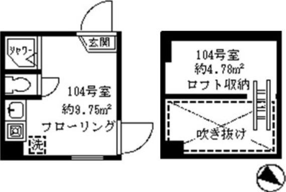 ソフィアソング(ワンルーム/1階)の間取り写真