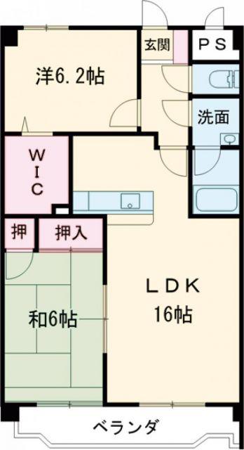 ボンヌシャンス壱番館(2LDK/1階)の間取り写真