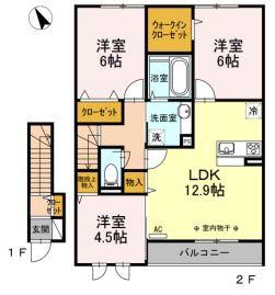 アウローラスズキ(3LDK/2階)の間取り写真