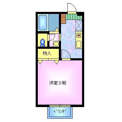 アルタミネ(1K/2階)の間取り写真