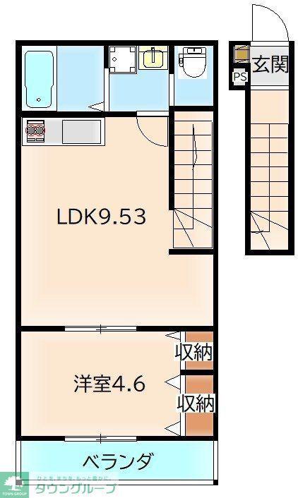  桜木北2丁目共同(1LDK/2階)の間取り写真