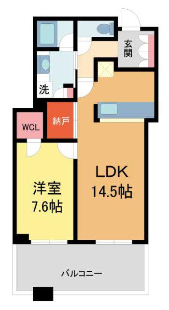 ジオタワー宝塚イースト(1LDK/10階)の間取り写真