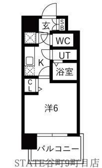 ララプレイス難波シエール(1K/3階)の間取り写真