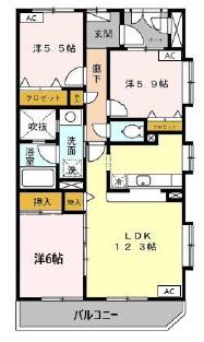 エミネンス長久保(3LDK/2階)の間取り写真