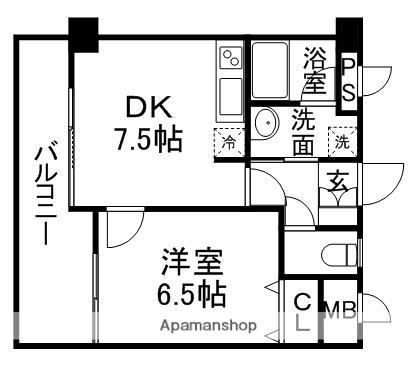 セントポリア薬院(1LDK/6階)の間取り写真