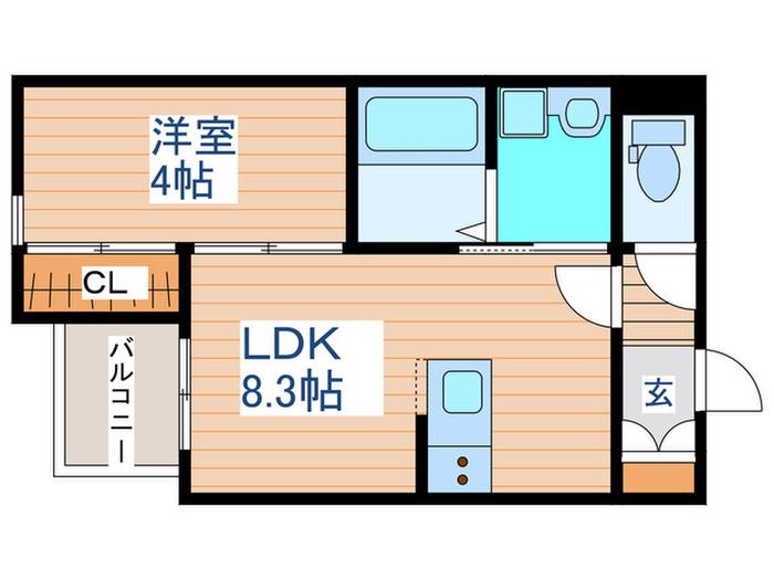 フォルテ河原町(1LDK/2階)の間取り写真