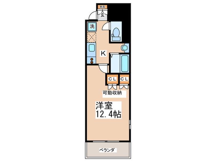 モッツコート(1K/9階)の間取り写真