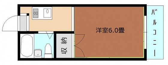 サンライズ千同B棟(1K/3階)の間取り写真