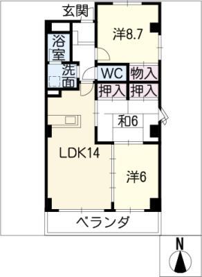 グランドゥール陽南(3LDK/4階)の間取り写真
