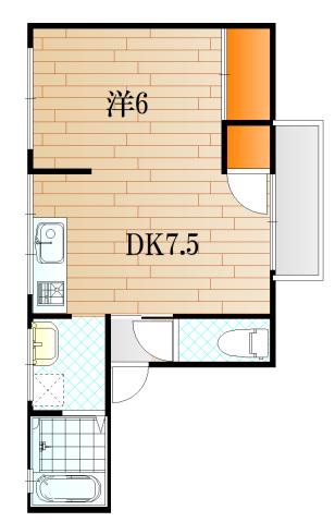 ハイツ池内(1DK/2階)の間取り写真