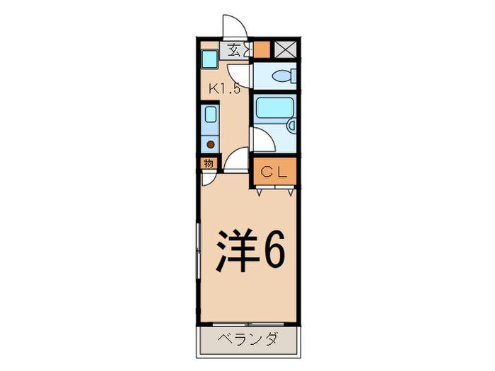 ベレーザ学芸大学(1K/3階)の間取り写真