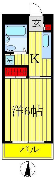 サンシャトレー小沼(1K/2階)の間取り写真