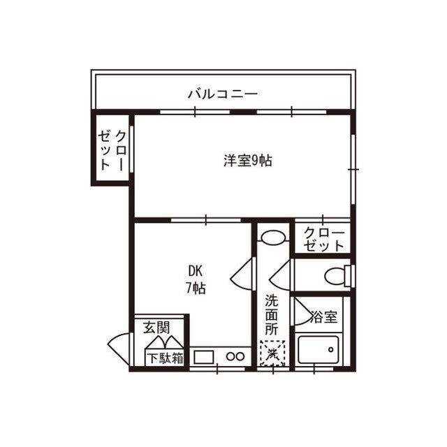 第二富士マンション(1DK/3階)の間取り写真