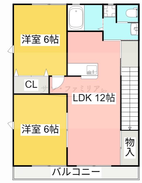 フレーズ(2LDK/2階)の間取り写真
