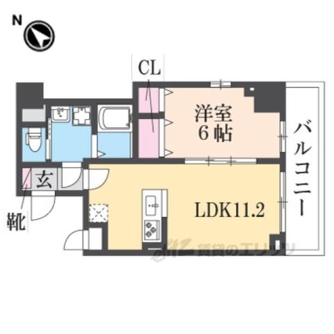 ムーンヒルズ大阪(1LDK/3階)の間取り写真