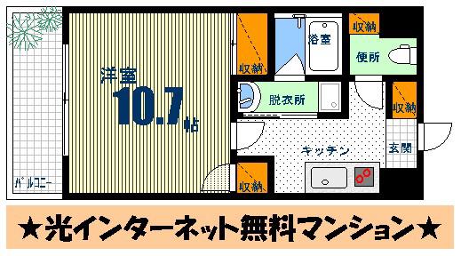 エイトバレー36(1K/8階)の間取り写真