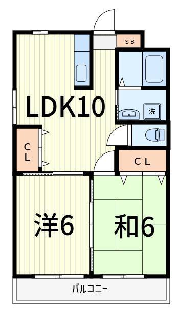 日暮里・舎人ライナー 見沼代親水公園駅 徒歩25分 3階建 築27年(2LDK/1階)の間取り写真