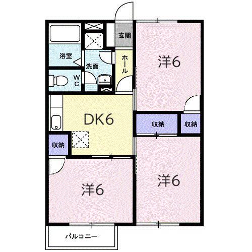 サニーヒルC(3DK/1階)の間取り写真