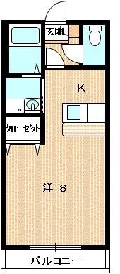 LA FONTAINE(1K/1階)の間取り写真