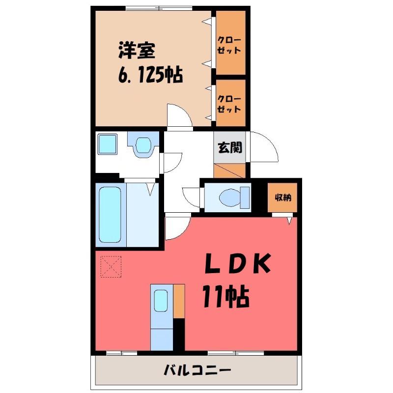 エトワール・トーゼ(1LDK/1階)の間取り写真