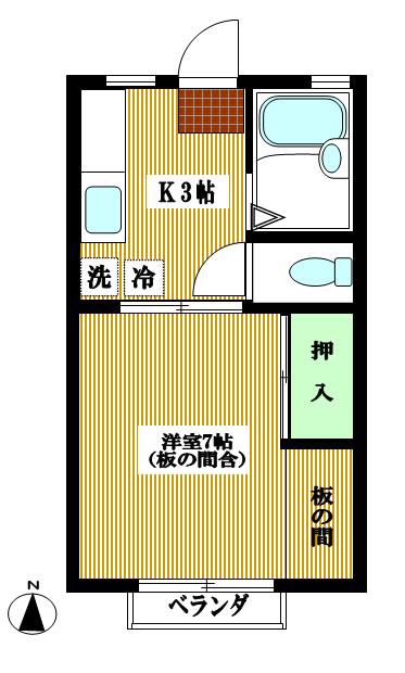 ナショナルハイツ(1K/1階)の間取り写真