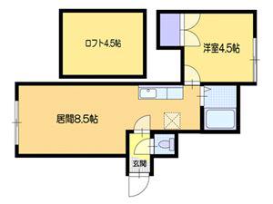 AMS緑B(1LDK/3階)の間取り写真
