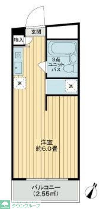 ベルサイユ目黒(ワンルーム/1階)の間取り写真